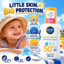 Load image into Gallery viewer, NIVEA SUN Kids Protect &amp; Sensitive Spray (200ml) Sunscreen Spray with SPF 50+