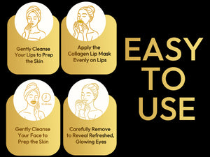 Gold Collagen & Hyaluronic Face Mask, Eye Mask & Lip Mask Bundles