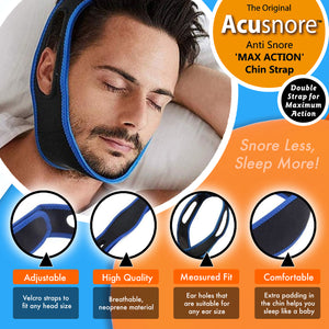 The Original Acusnore Anti Snore Double Support "Max Action" Chin Strap