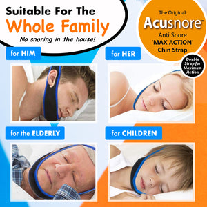 The Original Acusnore Anti Snore Double Support "Max Action" Chin Strap