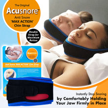 Load image into Gallery viewer, The Original Acusnore Anti Snore Double Support &quot;Max Action&quot; Chin Strap