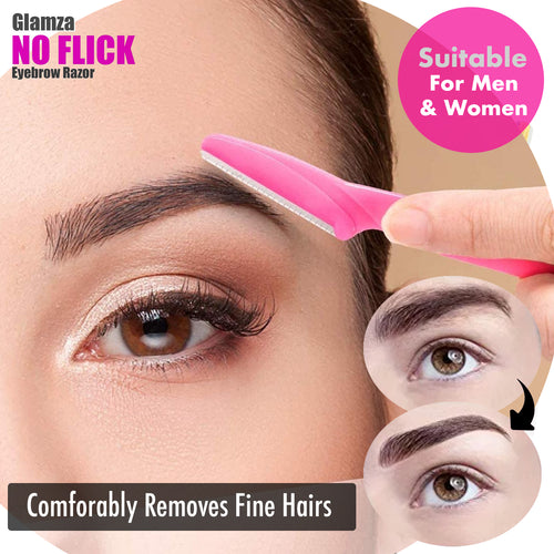 Glamza No Flick Eyebrow & Dermaplaning Razors – 3 Pack with Free UK Delivery!