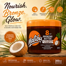 Load image into Gallery viewer, Malibu SPF 8 Bronzing Butter with Carotene &amp; Coconut – 300ml