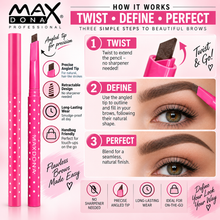 Load image into Gallery viewer, Maxdona Professional Retractable Eyebrow Pencil - Pink | Precision &amp; Long-Lasting Eyebrow Definition | Free UK Postage