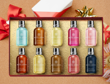 Load image into Gallery viewer, Molton Brown 10pc Stocking Filler Bath &amp; Shower Gel Gift Set With 5pc Mystery Option