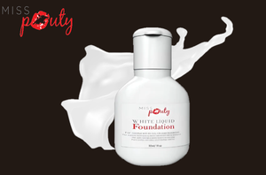 Miss Pouty White Liquid Foundation with Optional Stargazer Black Lipstick – Perfect for Everyday Wear, Fancy Dress, and More