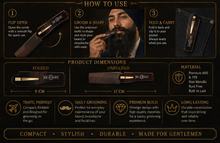 Load image into Gallery viewer, Mr Singh’s Flip Moustache Comb – Compact, Durable Beard &amp; Moustache Grooming Tool – Pocket-Sized Perfection