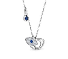 Load image into Gallery viewer, Diamond Style London - Multi Charm Evil Eye Pendant (Item code: Multieyepen)