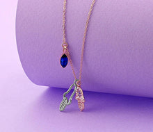 Load image into Gallery viewer, Diamond Style London - Multi Charm Hamsa Hand Pendant in Rose (Item code: Multihamsapenrose)