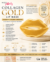 Load image into Gallery viewer, Miss Pouty 24K Gold Collagen &amp; Hyaluronic Lip Masks – Deep Hydration &amp; Plumping | Free UK Delivery