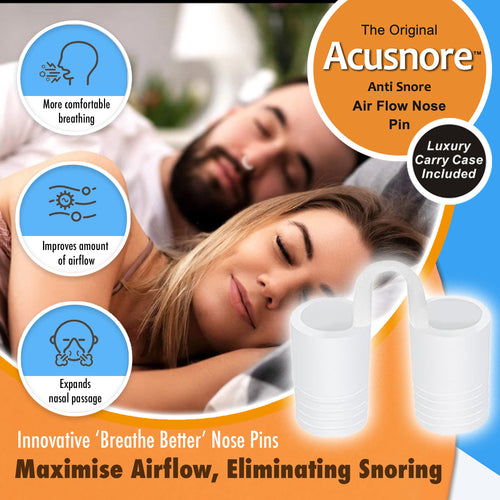 Acusnore Air Flow Nose Pins - Stop Snoring & Breathe Better | Free UK Delivery