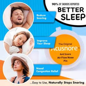 Acusnore Air Flow Nose Pins - Stop Snoring &amp; Breathe Better | Free UK Delivery