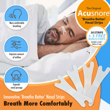 Load image into Gallery viewer, Acusnore Anti Snore &#39;Breathe Better&#39; Nasal Strips