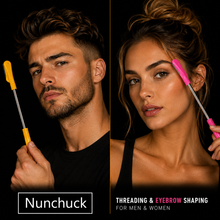 Load image into Gallery viewer, Groomarang Threading &amp; Shaving Tool (Yellow Nunchuck &amp; Pink Fleek) – Flawless Grooming with Free UK Delivery
