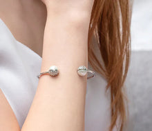 Load image into Gallery viewer, Diamond Style London - Pearl bangle plated in rhodium (Item code: Pearlbangle)