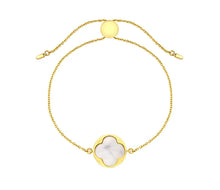 Load image into Gallery viewer, Diamond Style London - Pearl Clover Bracelet in Gold Plating (Item code: Pearlcloverbragold)