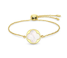 Load image into Gallery viewer, Diamond Style London - Pearl Clover Bracelet in Gold Plating (Item code: Pearlcloverbragold)