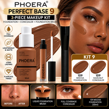 Load image into Gallery viewer, Perfect Base 1 - Phoera 3-Piece Makeup Kit with Foundation, Concealer &amp; Brush – Free UK Delivery