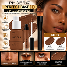 Load image into Gallery viewer, Perfect Base 1 - Phoera 3-Piece Makeup Kit with Foundation, Concealer &amp; Brush – Free UK Delivery