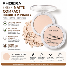 Load image into Gallery viewer, PHOERA Sheer Matte Compact Foundation Powder – Free UK Delivery