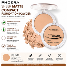 Load image into Gallery viewer, PHOERA Sheer Matte Compact Foundation Powder – Free UK Delivery