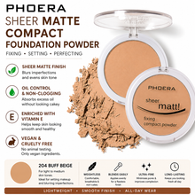 Load image into Gallery viewer, PHOERA Sheer Matte Compact Foundation Powder – Free UK Delivery