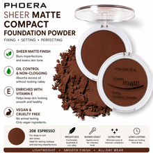 Load image into Gallery viewer, PHOERA Sheer Matte Compact Foundation Powder – Free UK Delivery