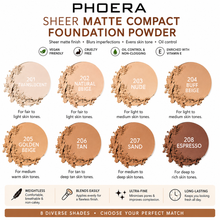 Load image into Gallery viewer, PHOERA Sheer Matte Compact Foundation Powder – Free UK Delivery