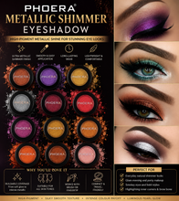 Load image into Gallery viewer, Phoera Shimmer Eyeshadow – Long-Lasting Metallic Formula | Free UK Postage