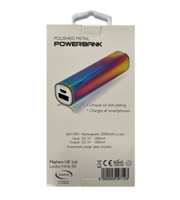 Load image into Gallery viewer, 2000mAh Power Banks – Rainbow Chrome – Free UK Delivery