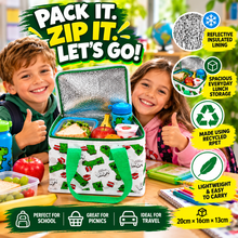 Load image into Gallery viewer, Minecraft Kids Dinosaur Insulated Lunch Bag – Recycled RPET Cooler Bag for School, Work &amp; Picnics