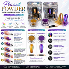 Load image into Gallery viewer, Peacock Powder Ultra Vibrant Nail Dust