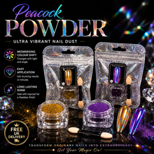Load image into Gallery viewer, Peacock Powder Ultra Vibrant Nail Dust