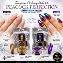 Load image into Gallery viewer, Peacock Powder Ultra Vibrant Nail Dust
