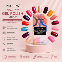 Load image into Gallery viewer, Phoera Soak-Off Gel Polish 8ml | Long-Lasting LED &amp; UV Gel Nail Polish