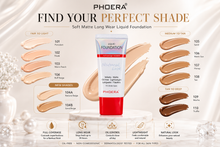 Load image into Gallery viewer, Phoera Foundation Full Coverage Flawless Matte Liquid Foundation Tube - 1 or 2 Pack - Free Delivery