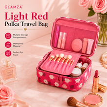 Load image into Gallery viewer, Glamza Polka Makeup Storage &amp; Travel Bag – Waterproof &amp; Stylish Organiser