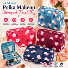 Load image into Gallery viewer, Glamza Polka Makeup Storage &amp; Travel Bag – Waterproof &amp; Stylish Organiser