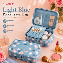 Load image into Gallery viewer, Glamza Polka Makeup Storage &amp; Travel Bag – Waterproof &amp; Stylish Organiser