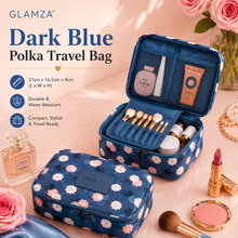 Load image into Gallery viewer, Glamza Polka Makeup Storage &amp; Travel Bag – Waterproof &amp; Stylish Organiser