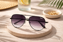 Load image into Gallery viewer, Quay Australia High Key Mini Sunglasses - Black Frame with Black Fade Lense