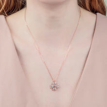 Load image into Gallery viewer, Diamond Style London - Reverse Flower Necklace with Crystals in rose gold (Item code: Reverseflowerneckrose)