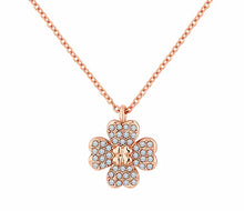 Load image into Gallery viewer, Diamond Style London - Reverse Flower Necklace with Crystals in rose gold (Item code: Reverseflowerneckrose)
