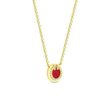 Load image into Gallery viewer, Diamond Style London - Round Pendant Small with Red enamel in yellow gold (Item code: Roundpensmlgold)
