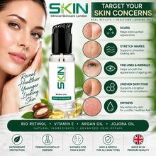 Load image into Gallery viewer, Skinapeel Bio Retinol &amp; Vitamin E Skin Repair Oil 60ml Optional Derma Roller For Best Results