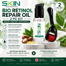 Load image into Gallery viewer, Skinapeel Bio Retinol &amp; Vitamin E Skin Repair Oil 60ml Optional Derma Roller For Best Results