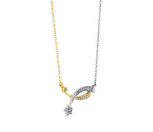 Load image into Gallery viewer, Diamond Style London - Shooting Star Necklace in gold and rhodium plating (Item code: Shootingstarneck)