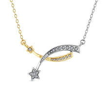 Load image into Gallery viewer, Diamond Style London - Shooting Star Necklace in gold and rhodium plating (Item code: Shootingstarneck)