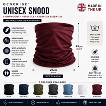 Load image into Gallery viewer, GENERISE Unisex Snood Neck Warmer | UK Made | 7 Colours