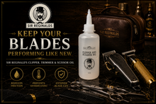 Load image into Gallery viewer, Sir Reginald’s Clipper, Trimmer &amp; Scissor Oil 125ml – Premium Blade Maintenance Oil with Free UK Delivery
